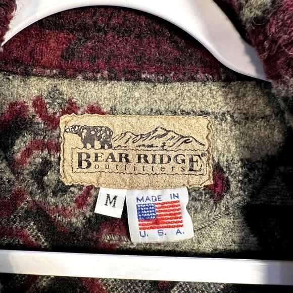 Bear Ridge Outfitters Wool Blend Fleece Full Zip Jacket Womens M Aztec Western - Picture 7 of 9